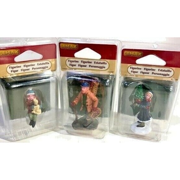 1999-2018 Lof of 7 Lemax Winter Village Figures, Snowman,Nun,Hiker,Chimney Sweep - Picture 2 of 4